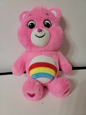 2020 Basic Fun Care Bears Cheer Bear Rainbow Pink Plush Stuffed Animal Toy 14"